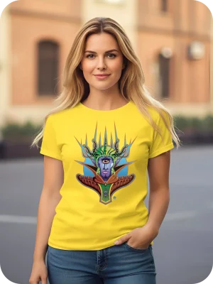 T-Shirt Cyclop 100% coton Jaune Femme