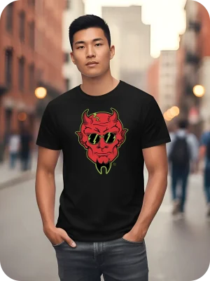 T-Shirt Daemon 100% coton Noir homme