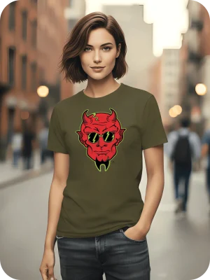 T-Shirt Daemon 100% coton Urban Kaki Femme