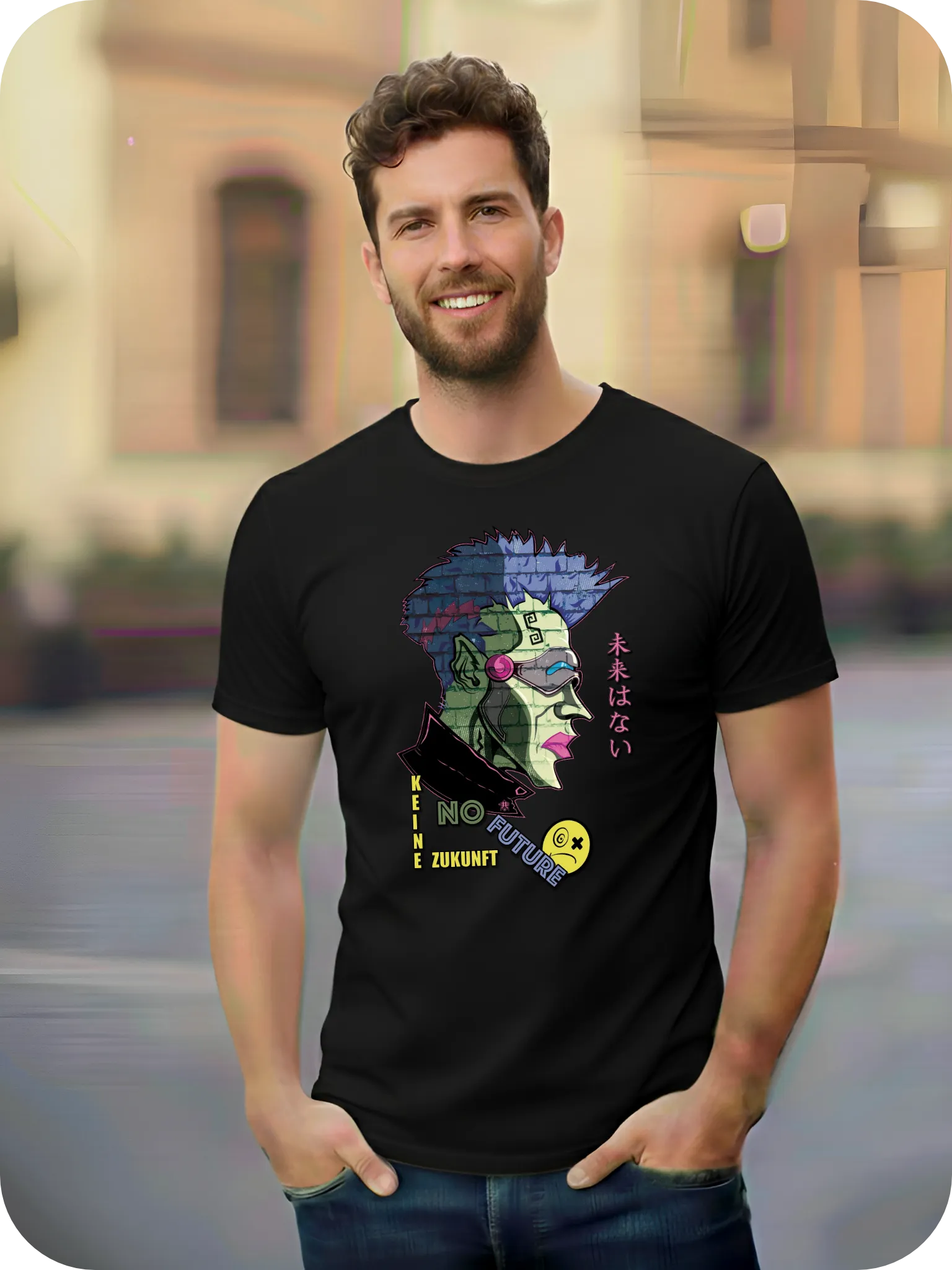 T-Shirt No Future 100% coton Noir homme