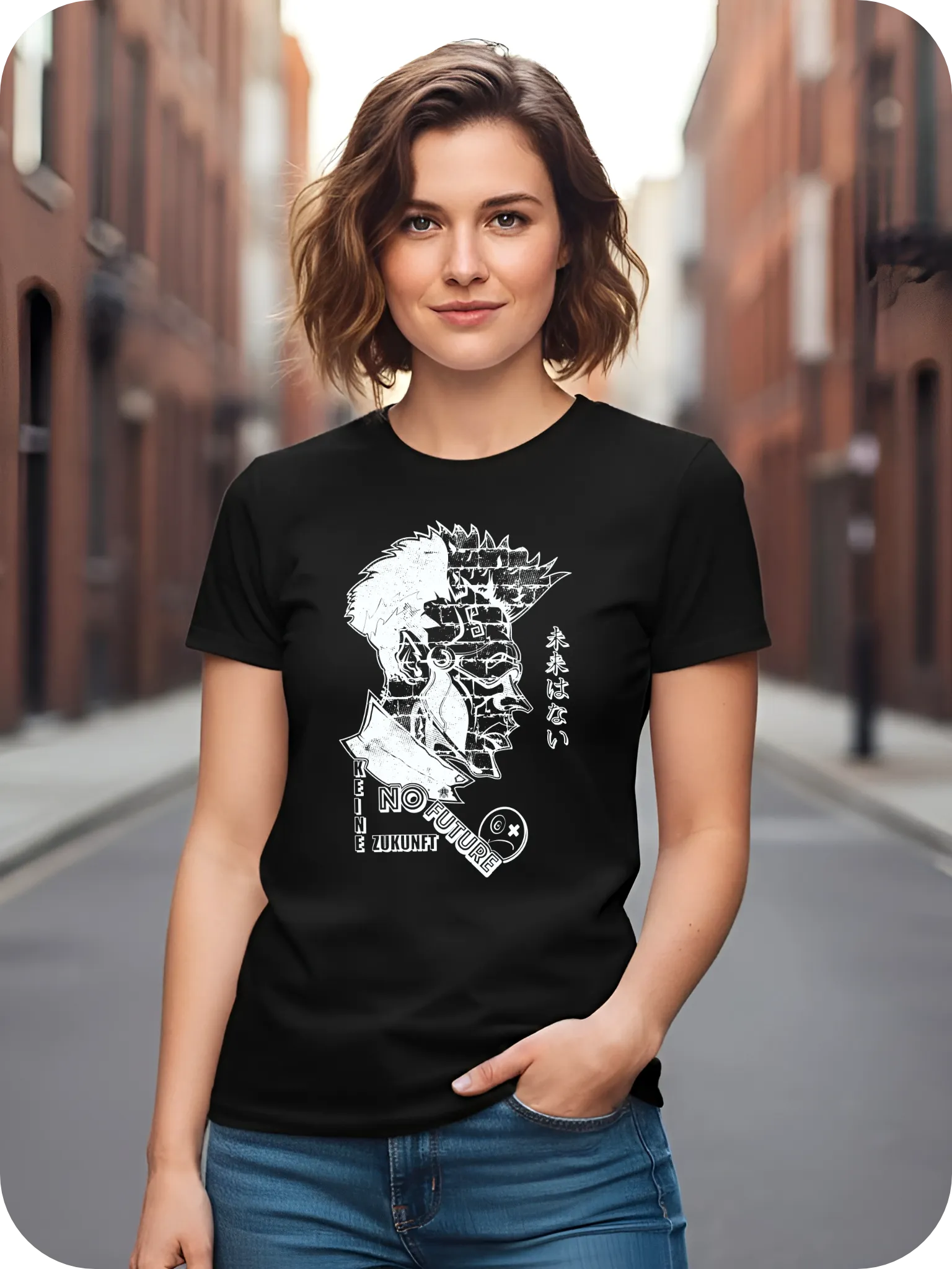 T-Shirt No Future-SP 100% coton Noir Femme