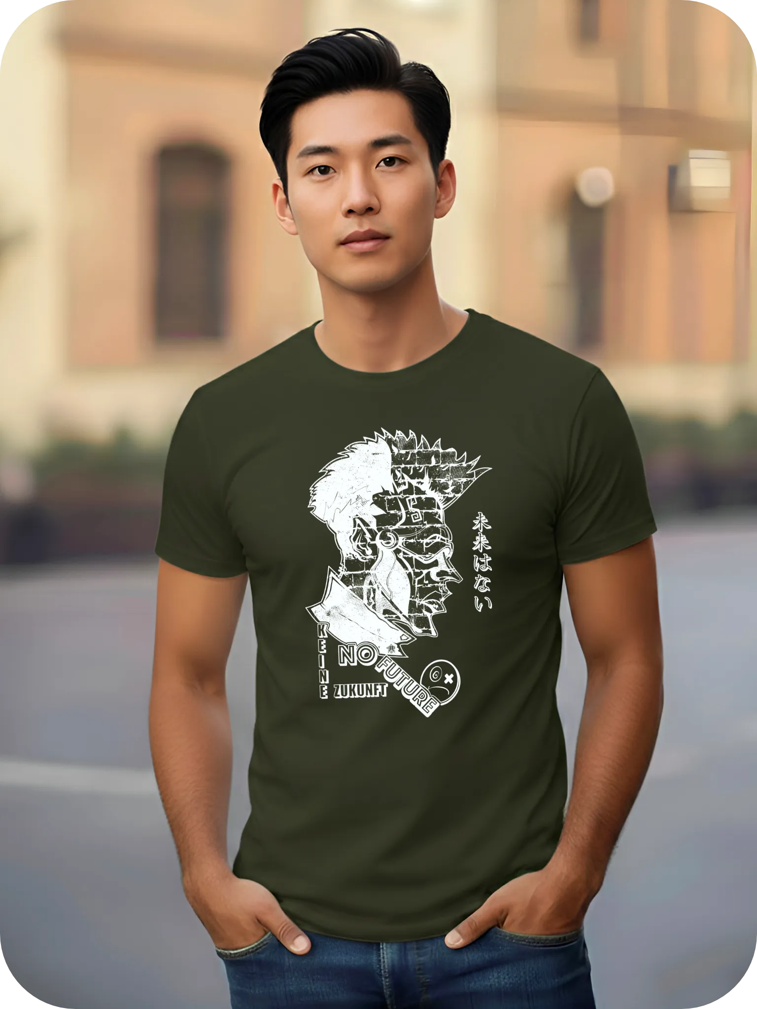 T-Shirt No Future-SP 100% coton Urban Kaki homme