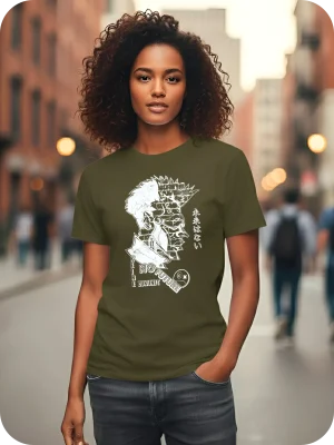 T-Shirt No Future-SP 100% coton Urban Kaki Femme