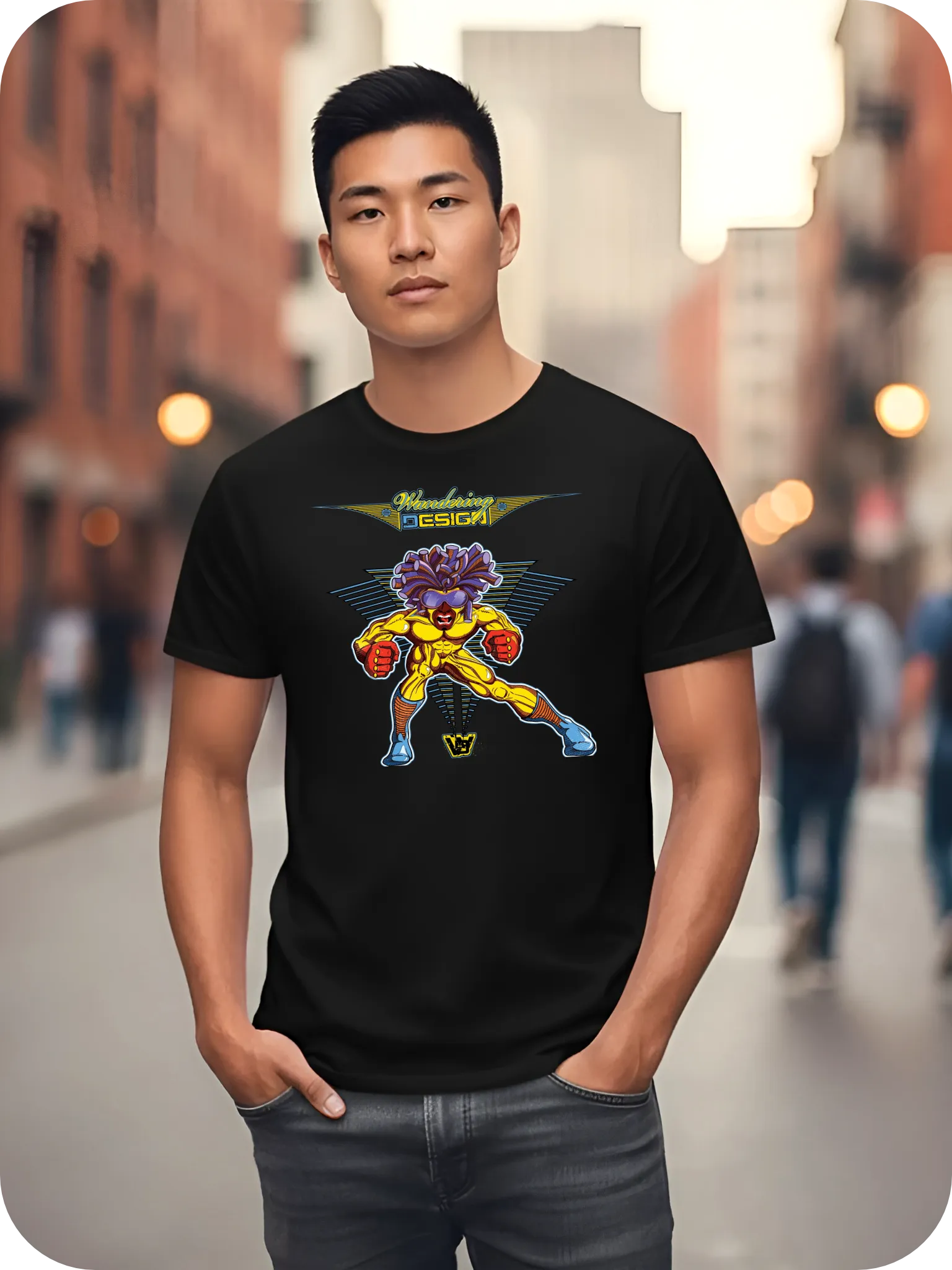 T-Shirt WD-Rasta 100% coton noir homme