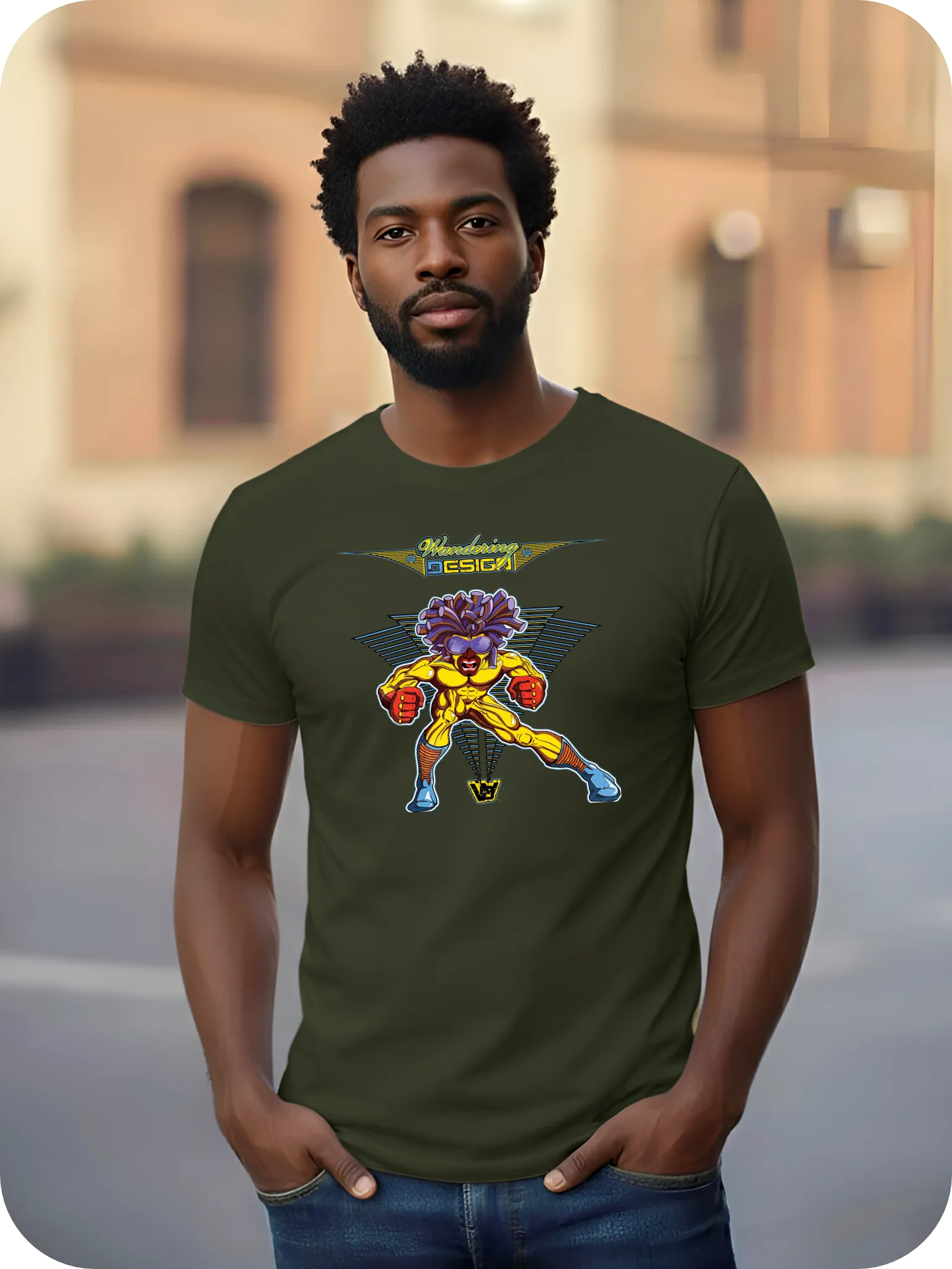 T-Shirt WD-Rasta 100% coton Urban Kaki homme