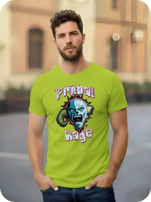 T-Shirt Primal Rage 100% coton Vert Acide homme